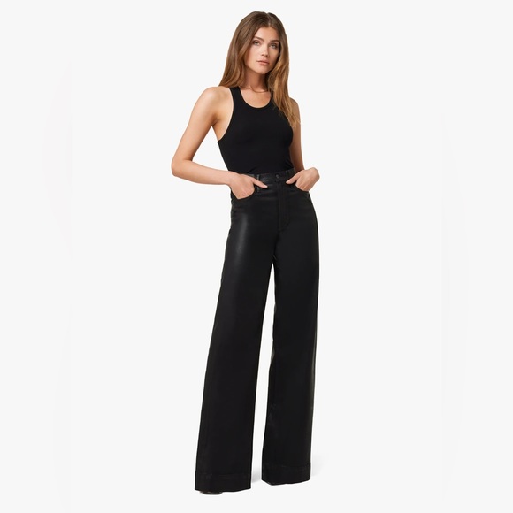 Joe's Jeans Pants - Joes THE MIA HIGH RISE WIDE LEG // COATED // BLACK